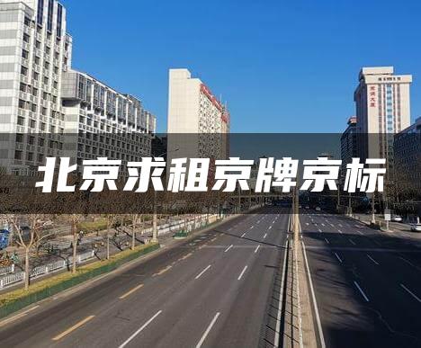 北京求租京牌京标
