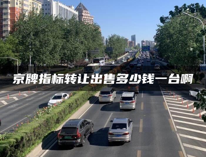京牌指标转让出售多少钱一台啊