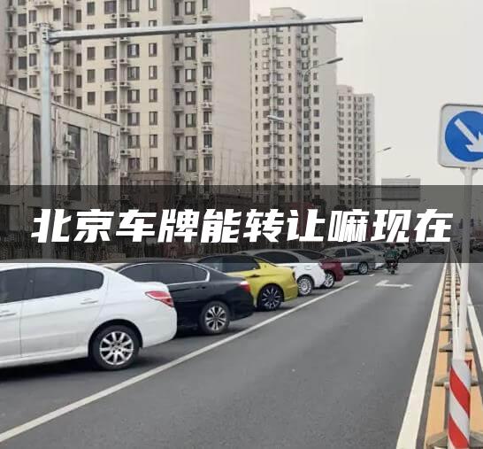 北京车牌能转让嘛现在