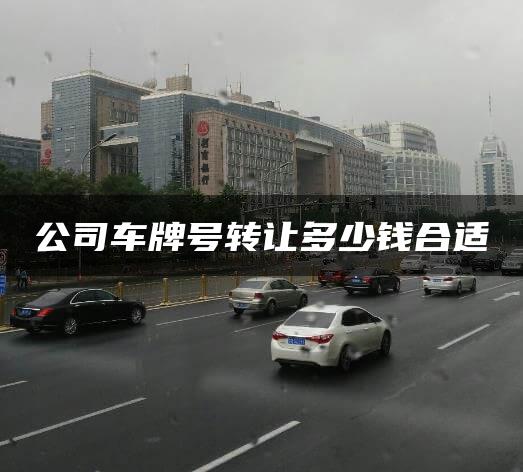 公司车牌号转让多少钱合适