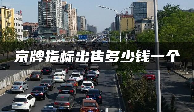 京牌指标出售多少钱一个