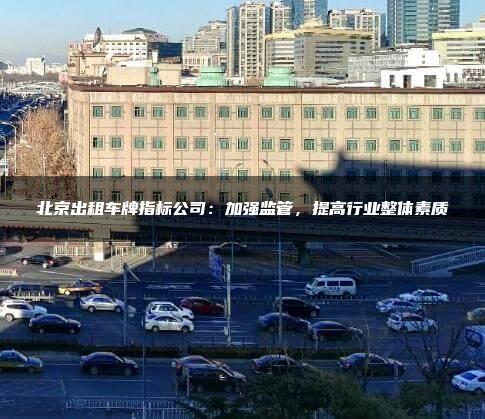 北京出租车牌指标公司：加强监管，提高行业整体素质