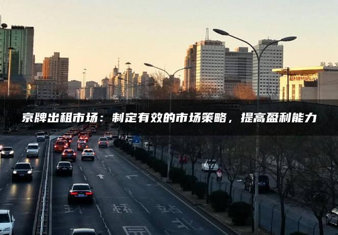 京牌出租市场：制定有效的市场策略，提高盈利能力