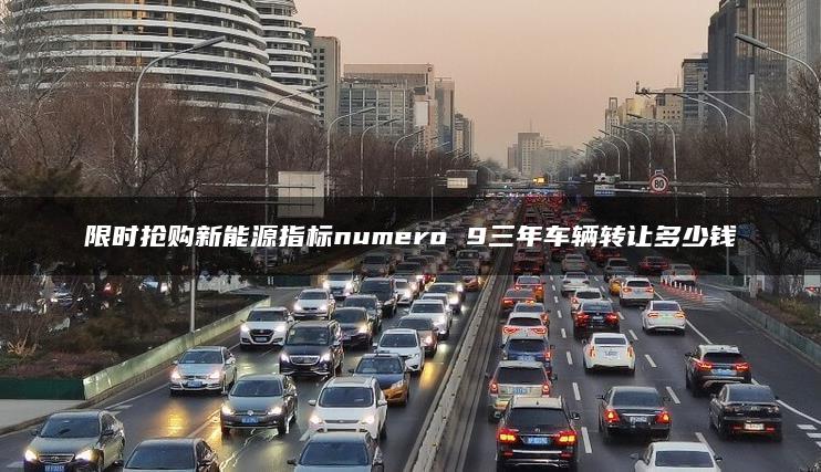限时抢购新能源指标numero 9三年车辆转让多少钱