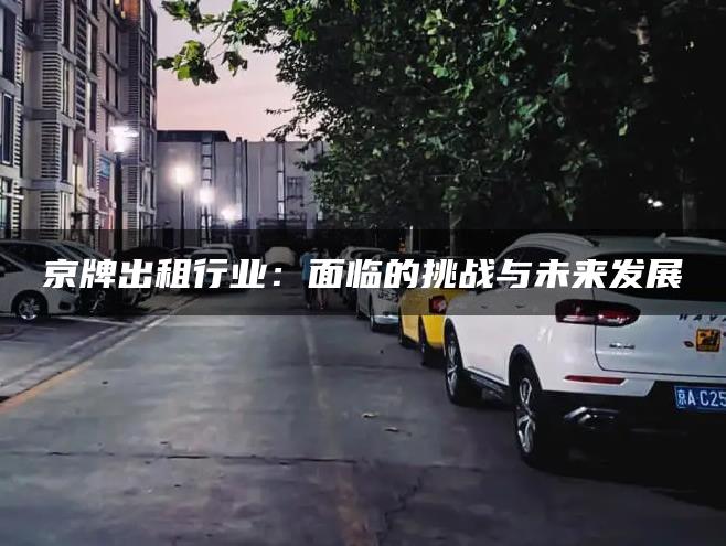 京牌出租行业：面临的挑战与未来发展