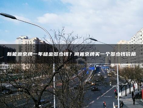 新能源京牌一年租金多少钱？闲置京牌买一个多少钱价格