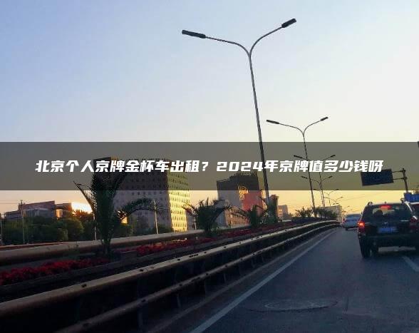 北京个人京牌金杯车出租？2024年京牌值多少钱呀