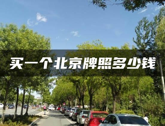 买一个北京牌照多少钱
