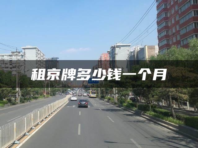 租京牌多少钱一个月