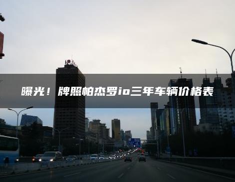 曝光！牌照帕杰罗io三年车辆价格表