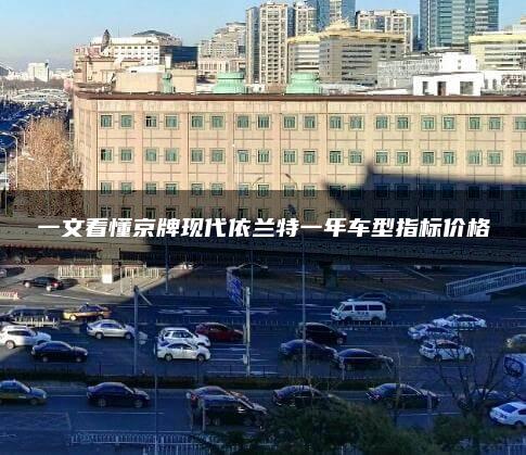 一文看懂京牌现代依兰特一年车型指标价格