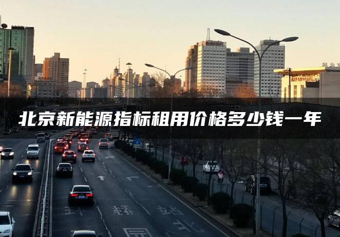 北京新能源指标租用价格多少钱一年